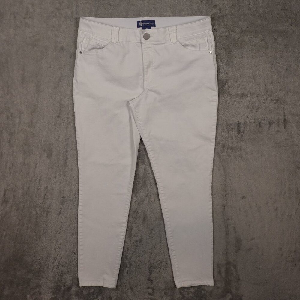 Democracy Jeans Ab Solution Skinny Women's Size 16 White Stretch